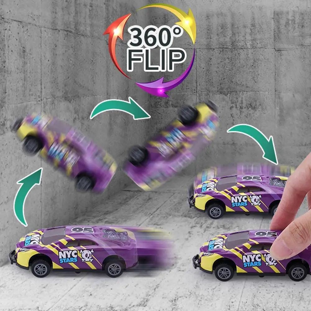 

8Pcs Flip Toy Cars For Children Alloy Pull Back Car Model Toys Wind Up Vehicle Flying Rocket Funny Racing Car Kids Boys Gift