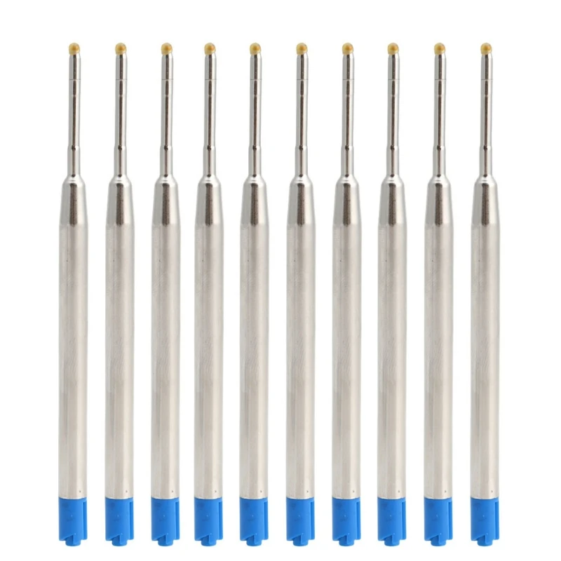 

10pcs Universal Standard Style Blue Ink 1MM Medium Nib Ball Point Pen Refills L4MD