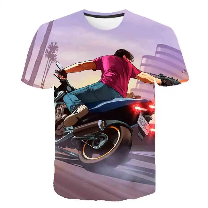 2020 3D Grand Theft Auto Game GTA 5 Kids T-Shirts Children's wear summer Tops 4T-14T teenage Costumes Girls Clothes camisetas | Детская