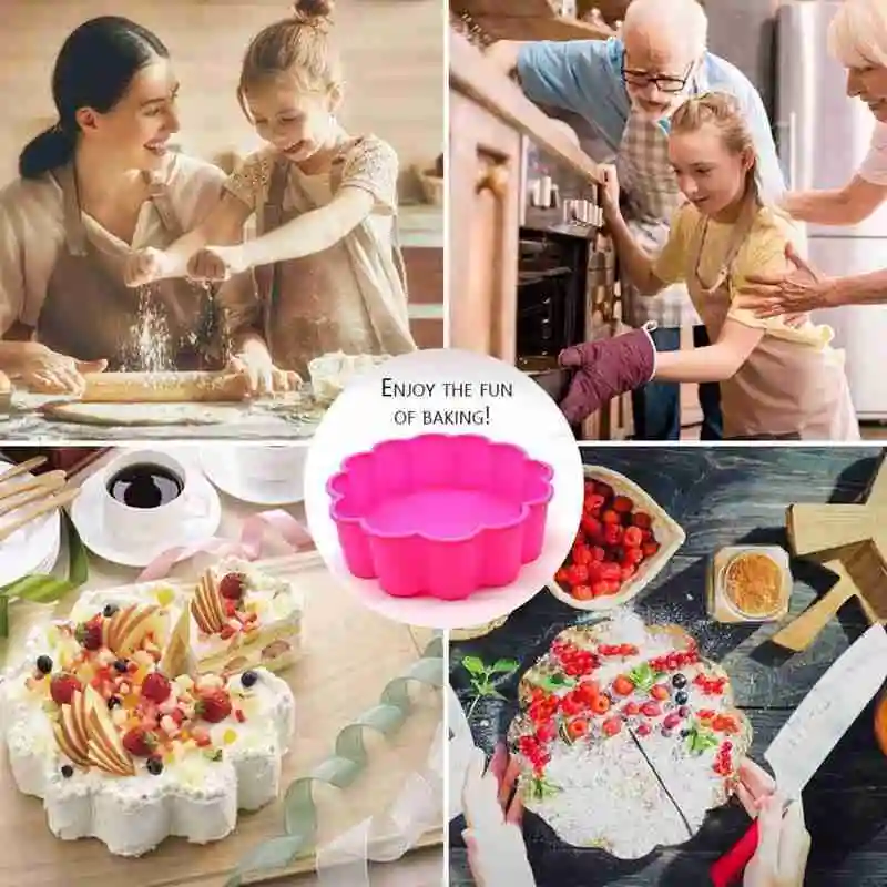 

Silicone Cake Bakeware Lace Lace Cake Mold High Temperature Bread Baking Mold Color Randomly Approximately 19 * 5.7cm