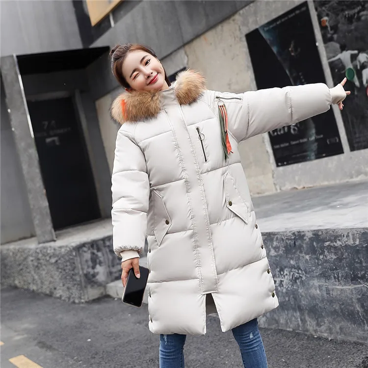 Casaco feminino inverno Корейская Теплая стеганая куртка женское длинное пальто с