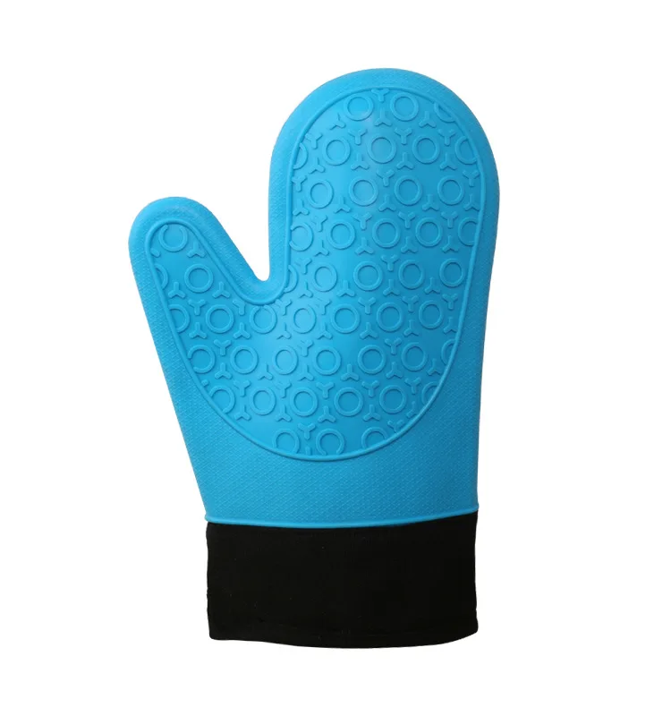 1pcs Лидер продаж 2 шт. Красный силиконовый кухня перчатка для печи Potholder с удлиненной холст рукавом шить для гриля и барбекю - Цвет: 1pcs