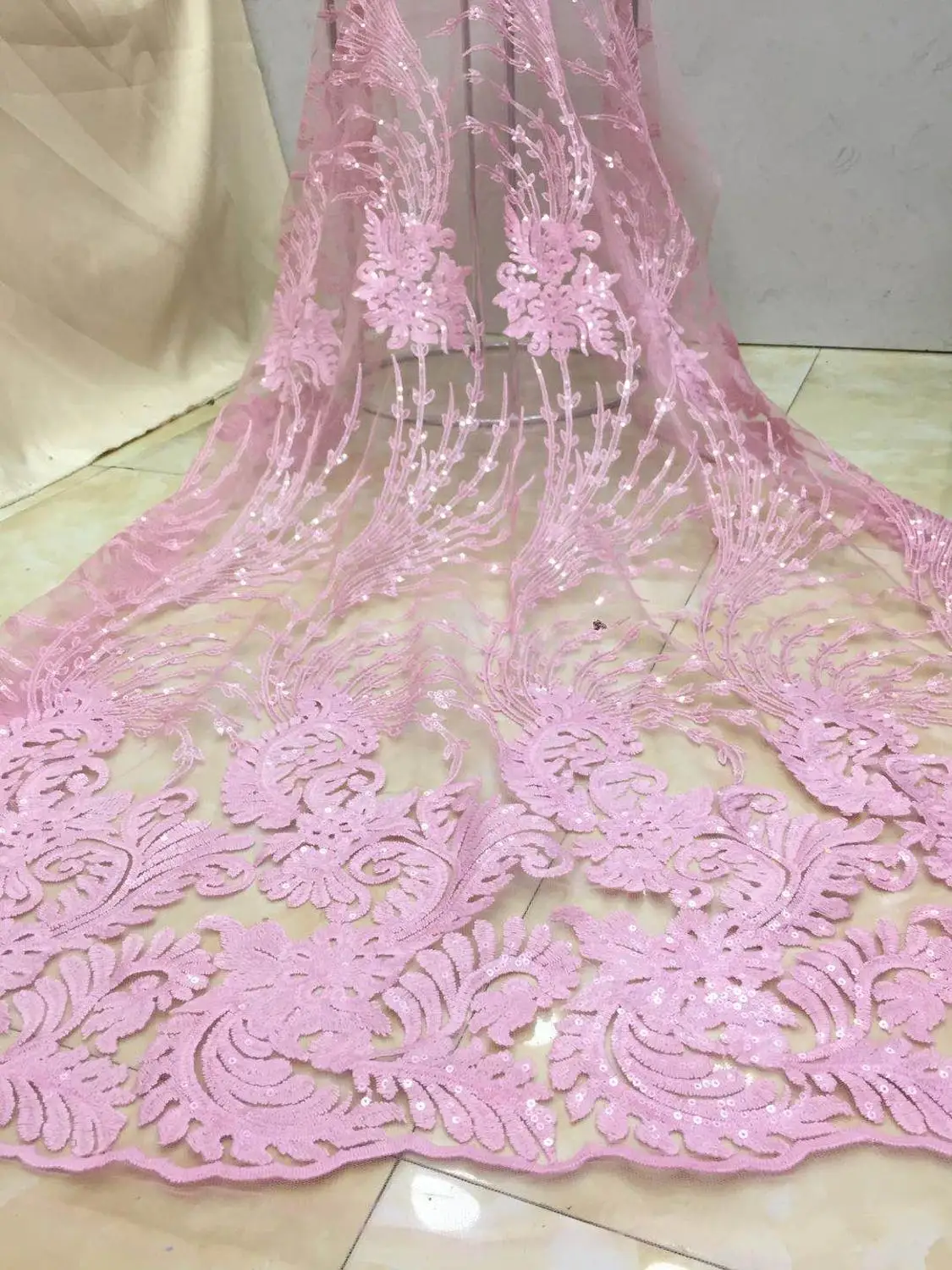 Высококачественная нигерийская 3D Свадебная кружевная ткань серое новейшее