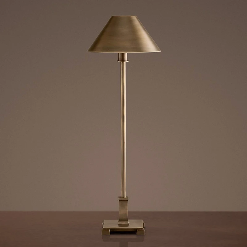 

American retro modern minimalist living room bedroom wrought iron table lamp designer soft-packed villa vertical table lamp