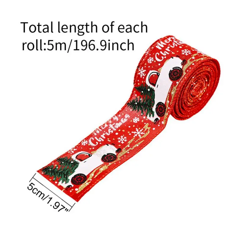 Новинка Классическая Рождественская тканевая лента для рукоделия завиток с