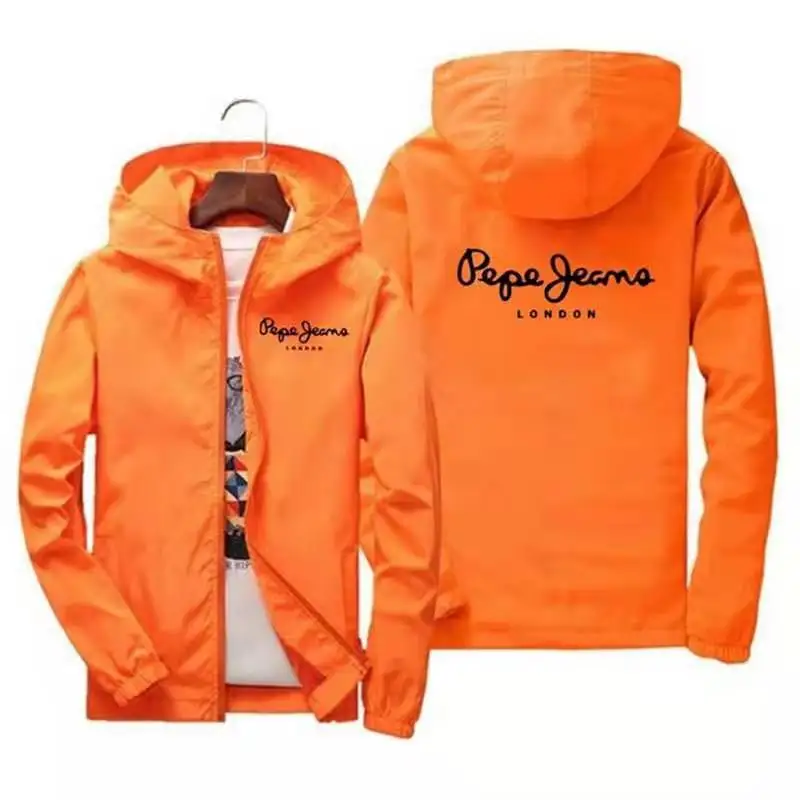 

2021 spring and autumn men's casual sports street waterproof jacket parka coat pilot hooded windbreaker thin zipper casual