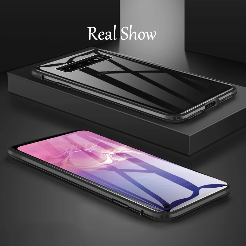 Металлический магнитное чехол для samsung Galaxy S8 S9 S10 Примечание 10 A8 Plus Note 8 9 A50 A60 A70 A10 A20