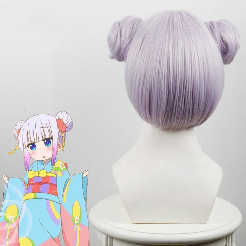 Kanna Kamui Miss Kobayashi's Dragon Maid Косплей фиолетовый короткий парик термостойкие