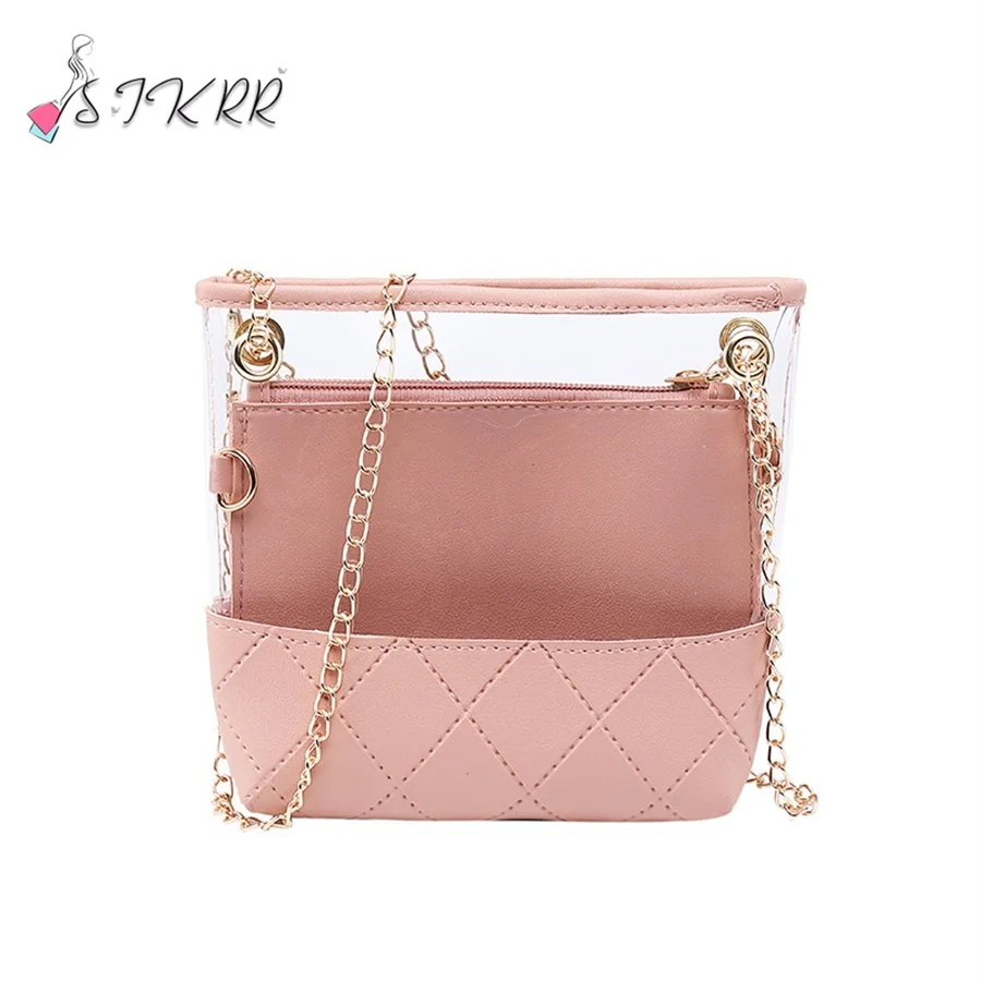 Женская прозрачная сумка-Кроссбоди S.IKRR сумка через плечо из ПВХ и искусственной