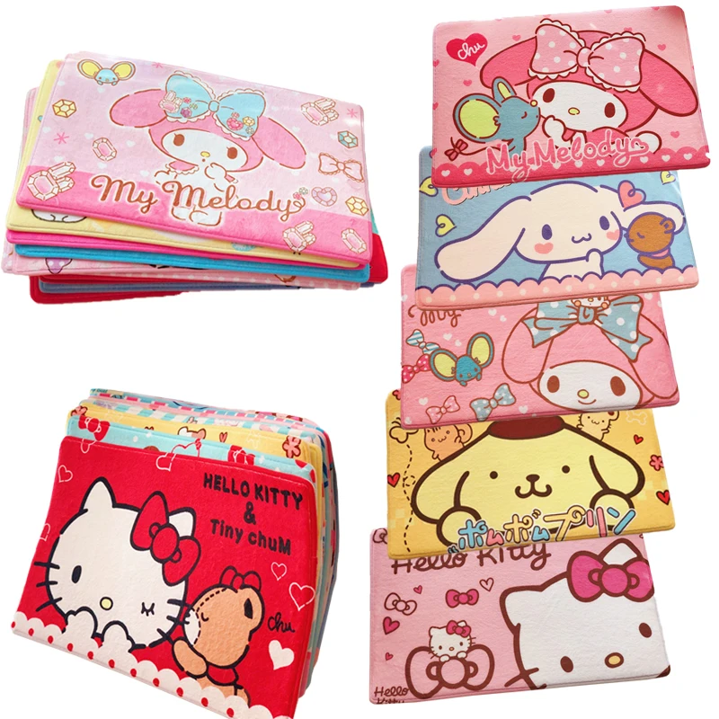 

Sanrios Kawaii аниме плюшевый напольный коврик для ванной коврик для ног мультяшный My Melody Cinnamoroll домашний нескользящий напольный коврик ковер