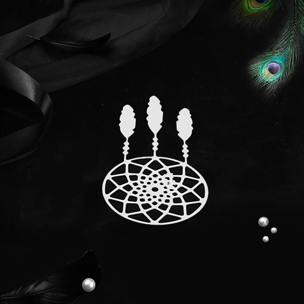 Рельефный нож в виде 3 листиков рельефный трафарет ручной работы украшение для