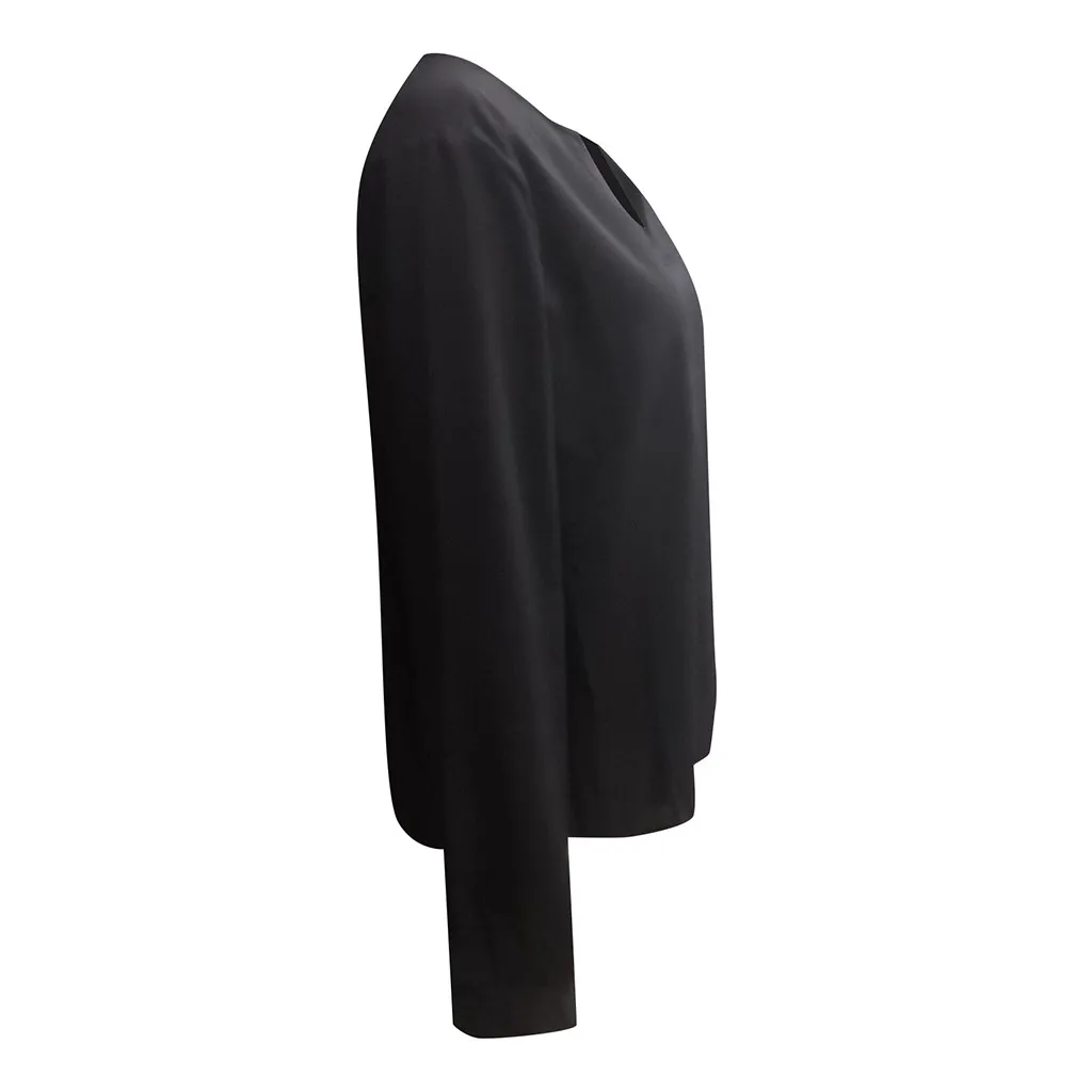 

Solid Slim Fit Sweatshirt Women Casual Fashion V Neck Long Sleeve Pure Color Office Pullover Bottom Shirt Sweatshirts Streetwear