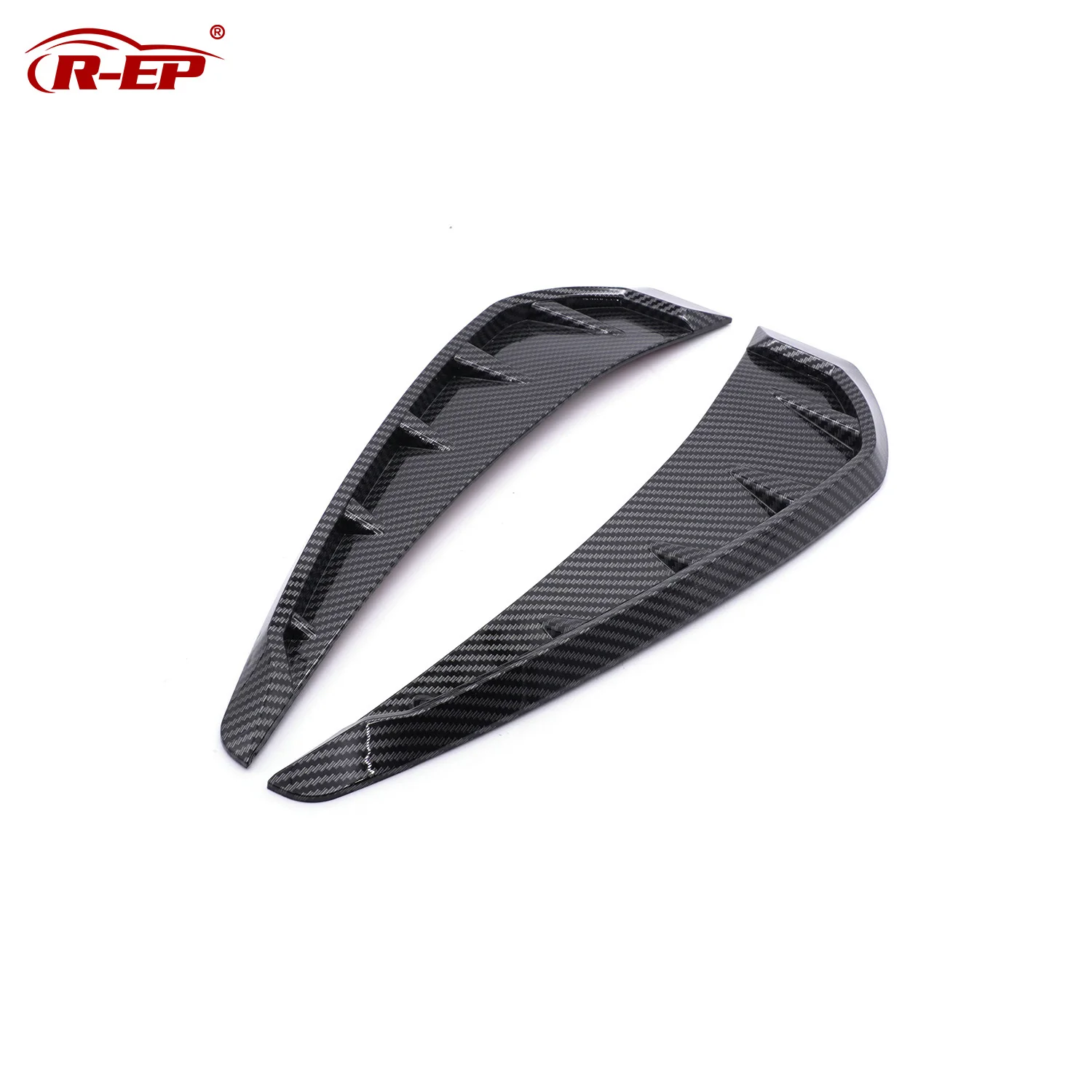

Fender Vent Air Wing Cover Trim For Honda Civic 2016-2018 3D Exterior Sticker A Pair Rubber Carbon Fibre Black Color Side
