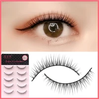 5 pairsbox black natural false eyelashes handmade makeup eye lashes extension beauty cross false eyelashes wholesale
