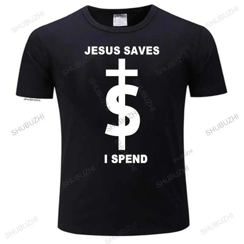 

Free Shipping mens summer t shirts fashion Lil Wayne Jesus Saves I Spend T-shirt Cotton short sleeves tee shirt hip hop t shirts