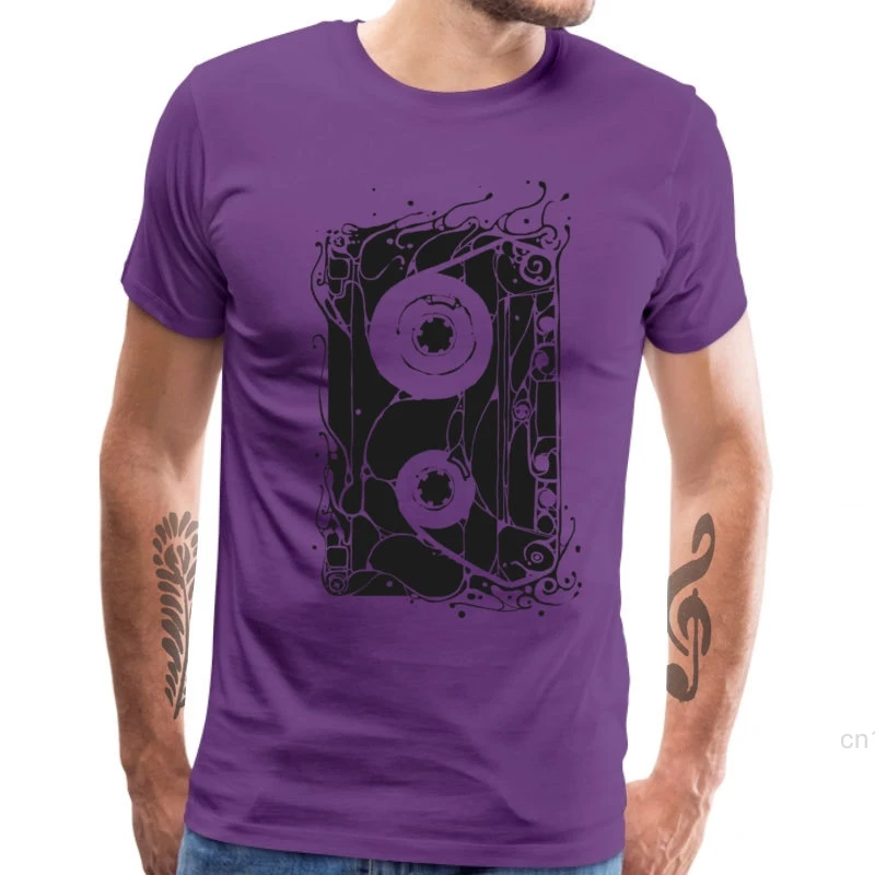 Футболка мужская с принтом кассетки 100% хлопок коротким рукавом | Мужская одежда