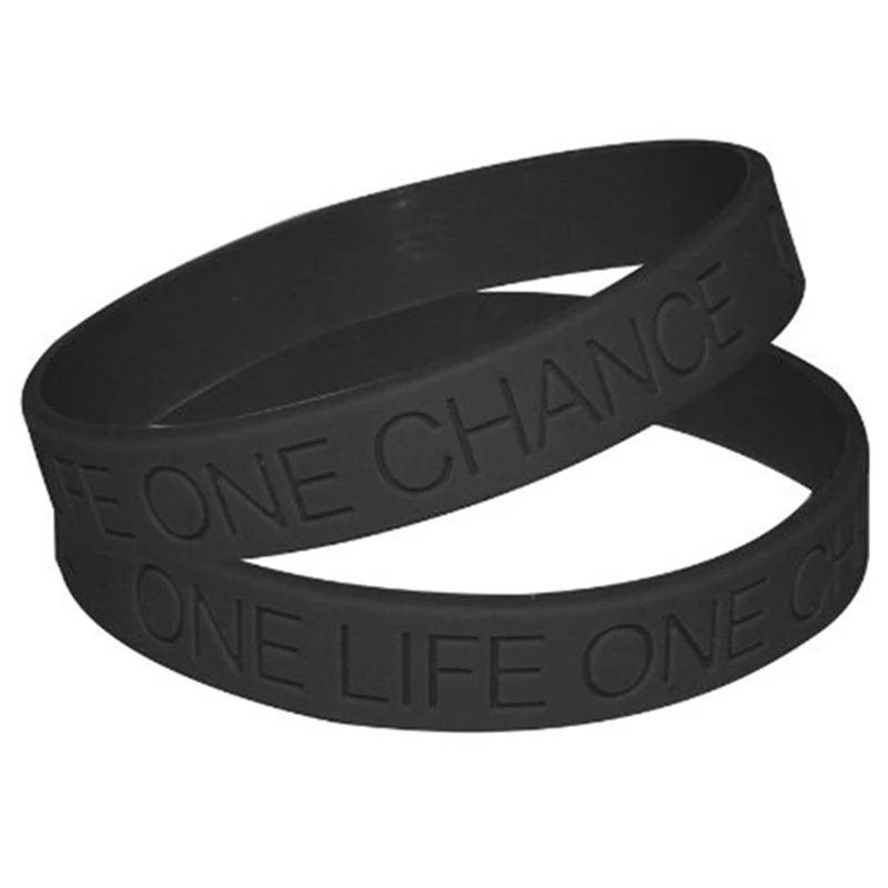 

1pc Man Woman Unisex One Life One Chance Never Give Up I Promise Motivation Sport Silicone Rubber Bracelet Wristband
