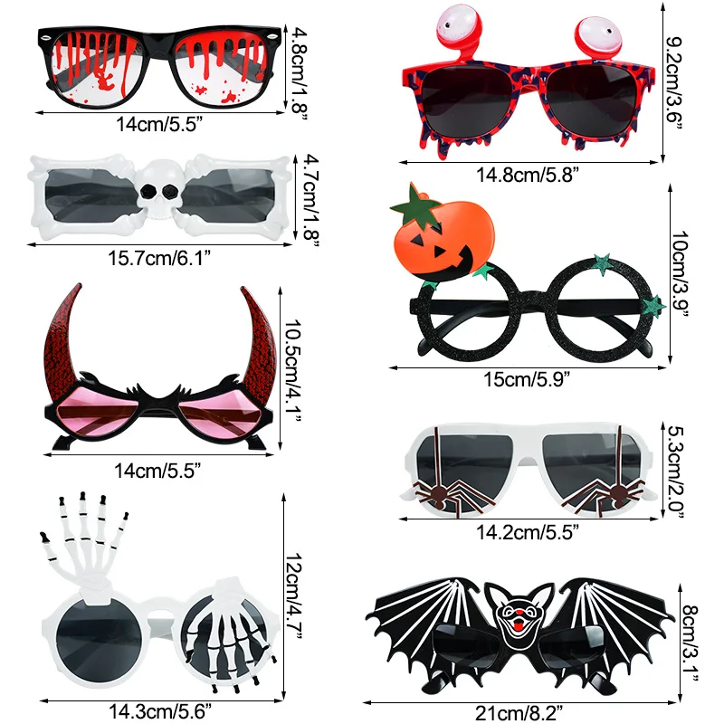 

1Pc Halloween Glasses Horns Clown Spider Pumpkin Glasses Halloween Party Photo Prop Decoration Hoilday Funny Sunglasses Supplies