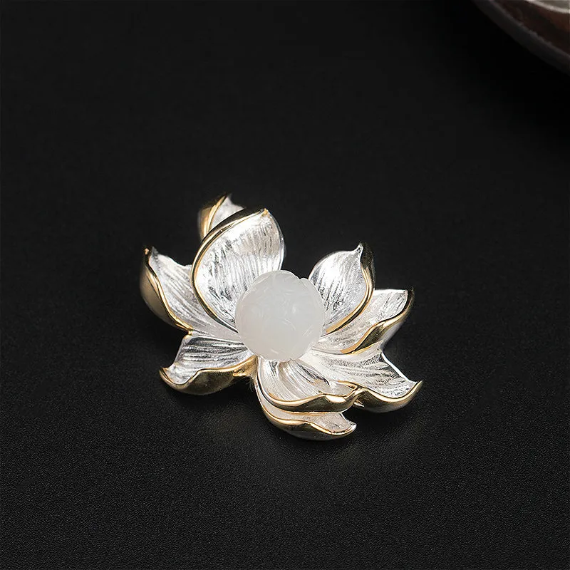 Женская Брошь из стерлингового серебра 100% пробы с жемчугом в форме цветка и