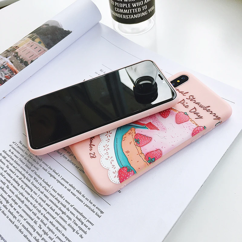 Чехол для телефона iPhone 6 7 8 6S PLUS Торт Пицца 3D Противоударная крышка тиснения