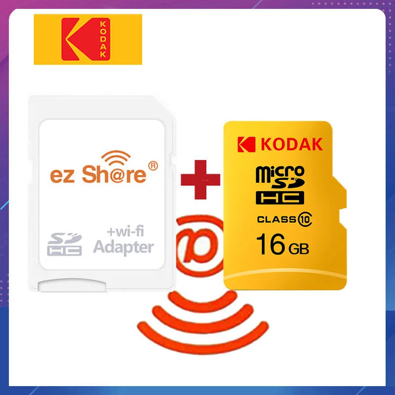 U1-16GB-EZ Ez share беспроводной wifi адаптер+ Kodak U1 Micro SD карта 16 32 64 128 Гб класс 10 microsd wifi Беспроводная TF карта памяти - Емкость: U1-16GB-EZ