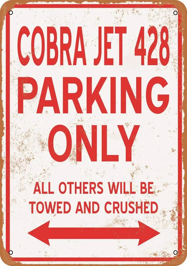 

Металлическая винтажная Кобра Jet 428 в стиле ретро, только алюминиевая вывеска для парковки, для домашнего декора кофейных стен, 8x12 дюймов