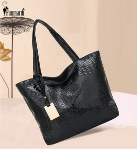 Модная Крокодил сумки на плечо сумка FUNMARDI для женщин, вместительная сумка из мягкой искусственной кожи, Повседневная Сумка-тоут, WLHB1977
