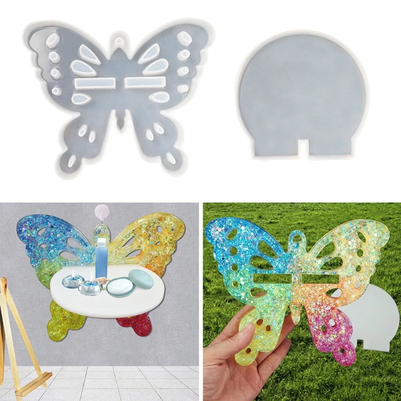 

2022 New 1 Set Silicone Resin Butterfly Tray Mold Epoxy Resin Casting Molds for Jewelry Headwear Storage Plate Office Home Decor