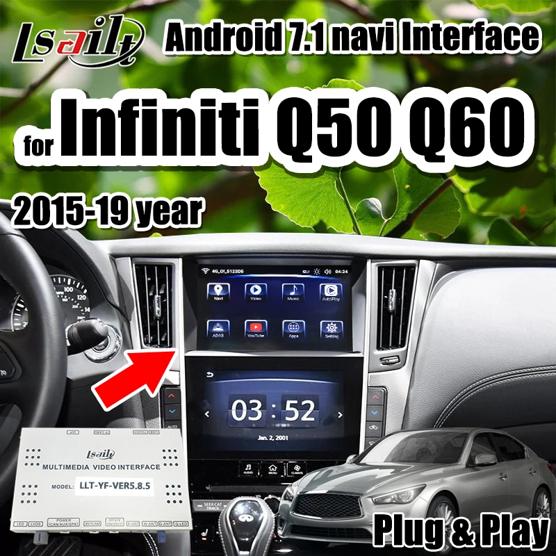 Lsailt Android 7,1 gps навигация 3g ram видео интерфейс Поддержка беспроводной carpaly/Android авто для Infiniti-19 Q50 Q60