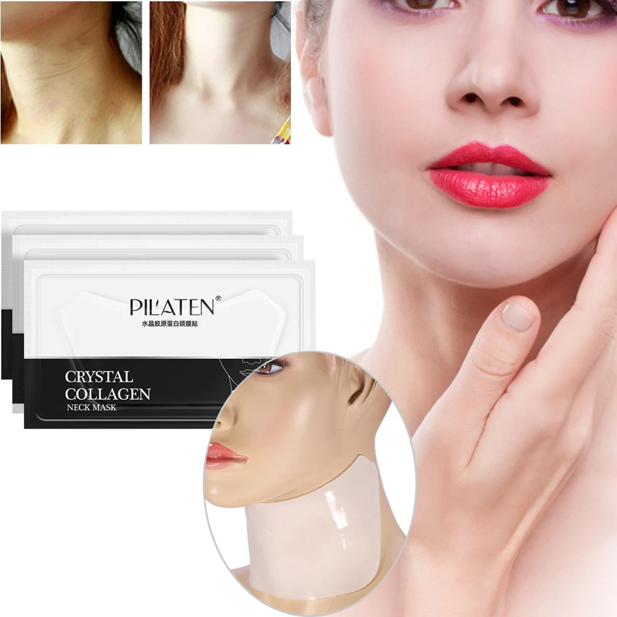 Коллагеновая маска для шеи против морщин патчи антивозрастной укрепляющий