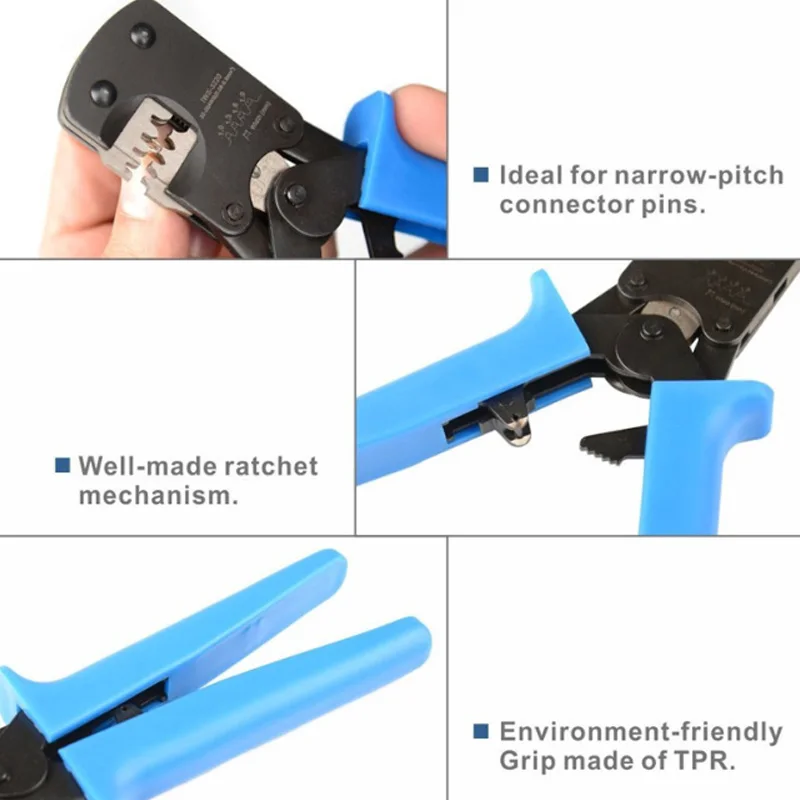

3220M Mini Connector Pin Crimping Tool 0.03-0.52mm2 32-20AWG Ratcheting Crimper for D-Sub,Open Barrel Suit