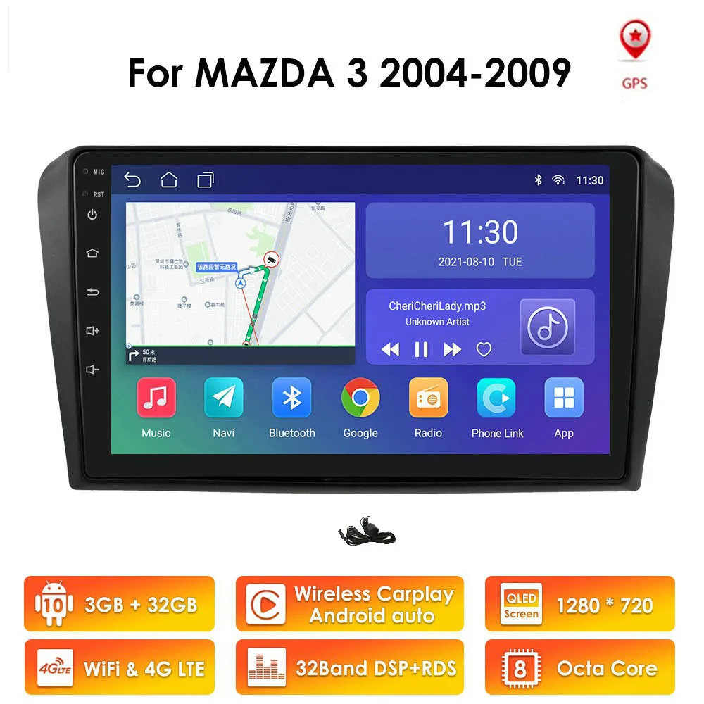 

Автомобильный радиоприемник 2 ГБ 32 ГБ 2din Android 10 для Mazda 3 2004-2010 2013 Wifi автомобильный стерео GPS-навигатор стерео Мультимедийный плеер USB WiFi