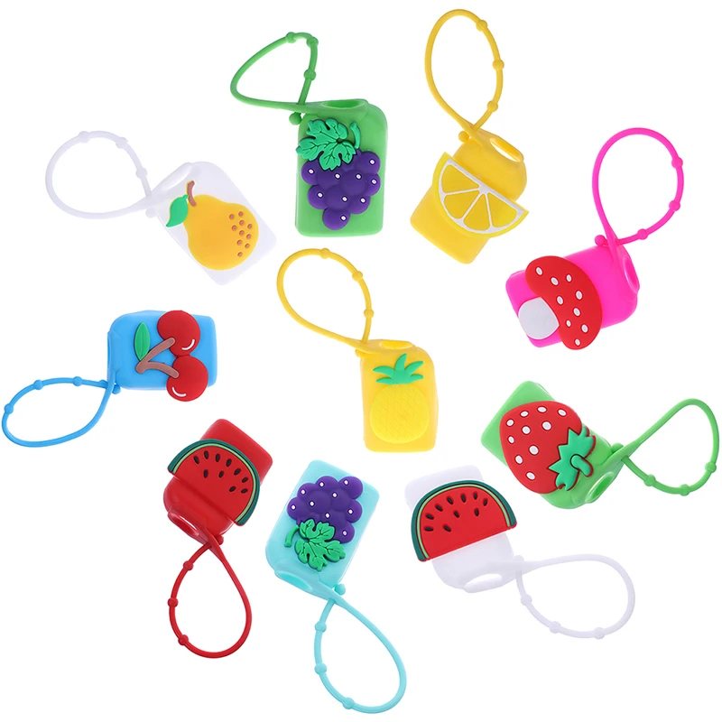 

30ml Cartoon Fruit Mini Portable Traveling Refillable Bottle Silicone Hand Sanitizer Cover 1Pc Random Style
