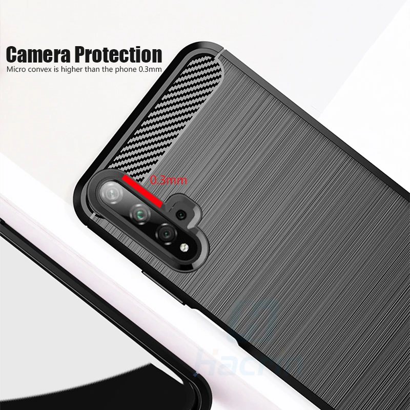 For Huawei Nova 5T Case Carbon Fiber Cover Full Protection Phone Honor 20 Pro Shockproof Bumper Shell |