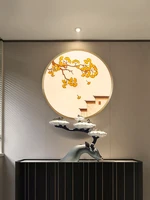gy round wall lamp zen creative living room bedroom tea room aisle background wall chinese mural lamps