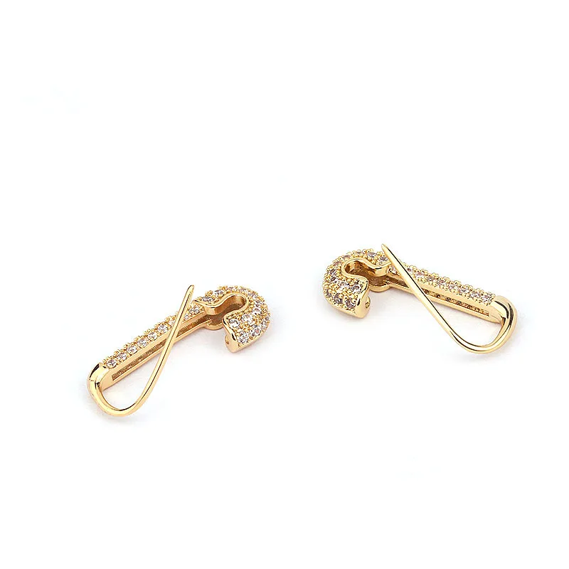 1 Piece New Design Small Hoop Earring Fashion Round Safety Pin Cz Crystal Helix Cartilage Rook Lobe Ear Piercing Jewelry | Украшения и