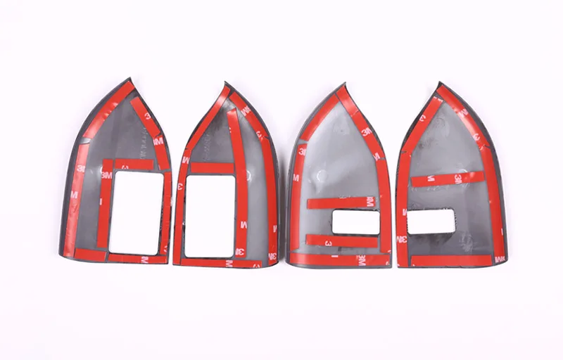 

4x Carbon Fiber Style Car Modification Child Safety Lock Decorator Cover Trim For Land Rover Range Rover Sport RR Sport 14-17