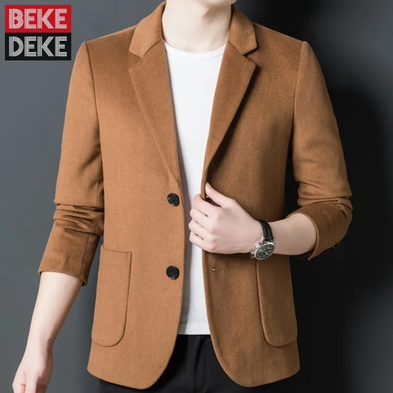 

Office Man Casual Blazers Tops New Solid Color Single Breasted Mens Suit Jacket Long SLeeve Slim Fit Autumn Business Outerwear