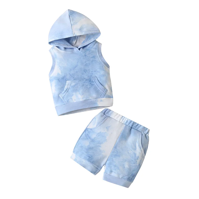 

Fashion Kids Clothes Girls Sets Baby Boy Summer Clothes Cotton Sleeveless Hooded Tops+Shorts Baby Clothing 1-3 Years