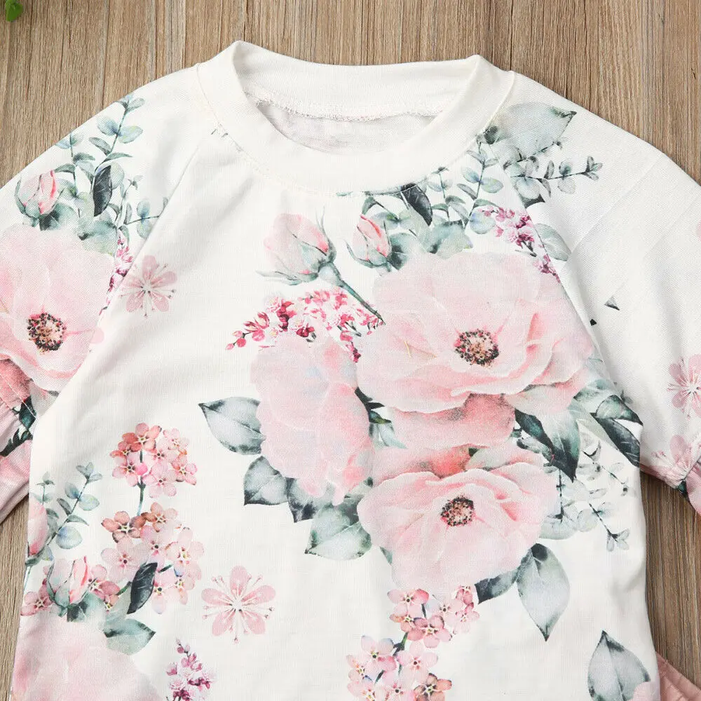 2019 Fashion Toddler Kids Baby Girl Floral Tops Long Sleeve Blouse Ruffle Pants Autumn Winter Outfits Clothes 1-6Years | Мать и ребенок