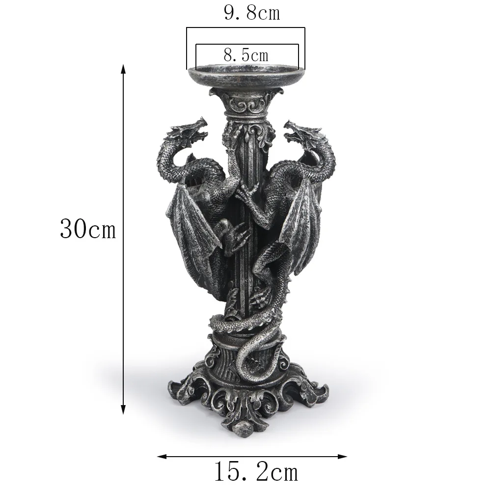 Dragon Figurine Candles Holder Dinner Table Home Decoration Roman Pillars Candlestick Antique Candelabra Ornaments decor | Дом и сад