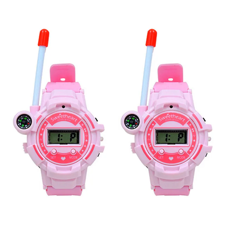 2pcs Kids Watch Walkie Talkie USB Rechargeable Outdoor Radio Parent Child Interaction Fun Interphone Children Intercom Toy Gifts