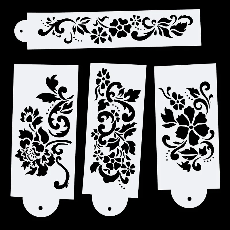 Горячее предложение 4 шт./компл. 27 5 см цветок DIY слойные трафареты настенная