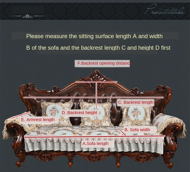 Высококачественный нескользящий чехол для дивана жаккардовый кружевной в