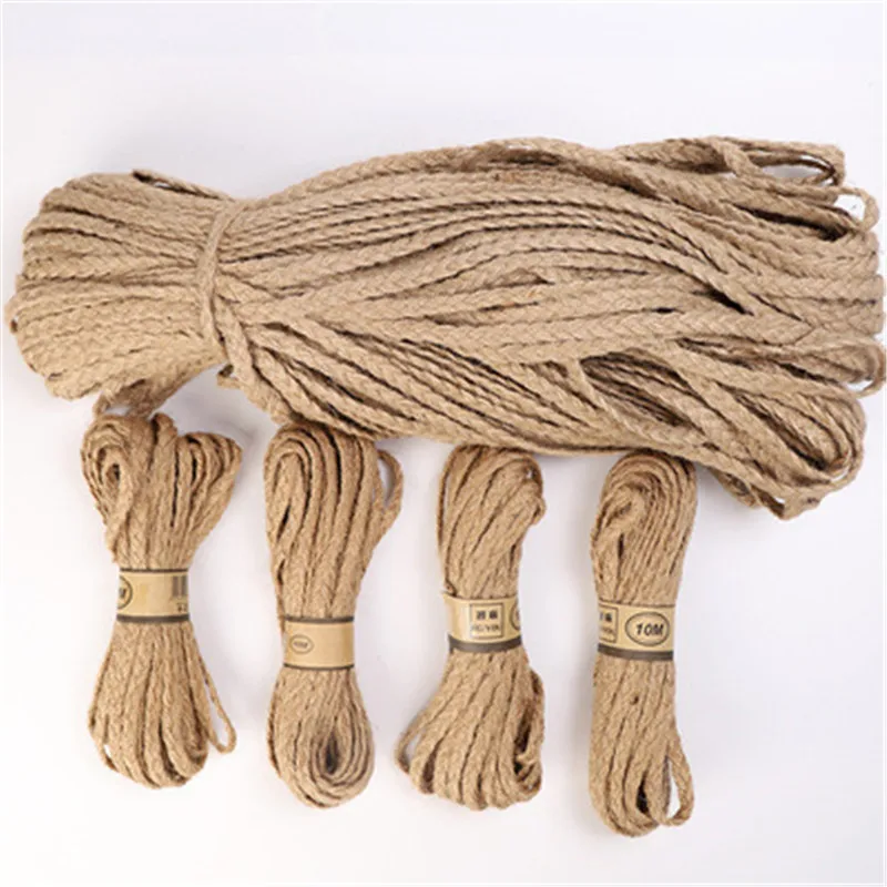 

1cm*10m Natural hemp rope handicraft DIY Handmade tag rope photo wall special packaging hemp thread Home decoration Weaving