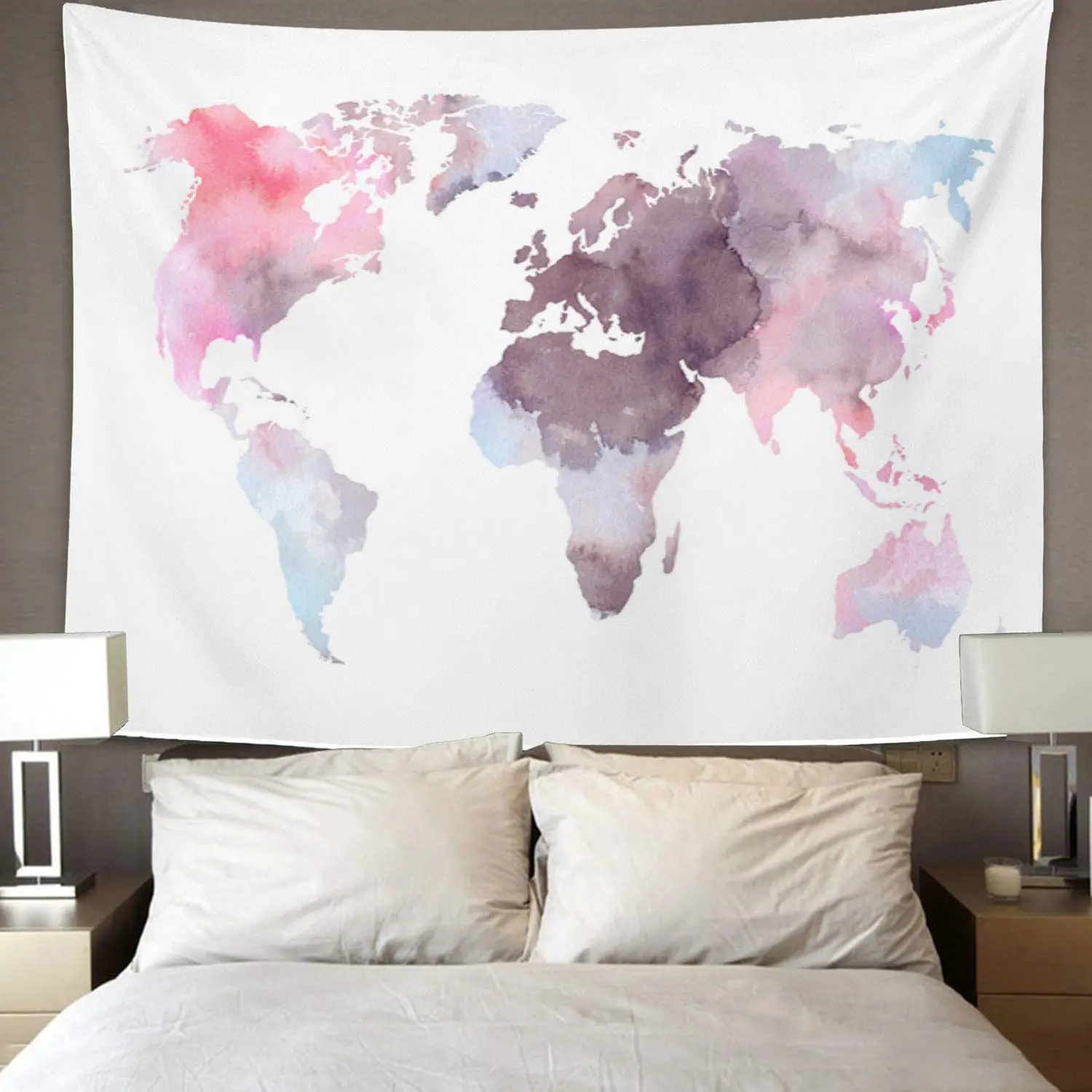

Colorful World Map Tapestry Watercolor Abstract Africa Home Decor Wall Art Hanging Blanket For Kids Living Room Bedroom Dorm