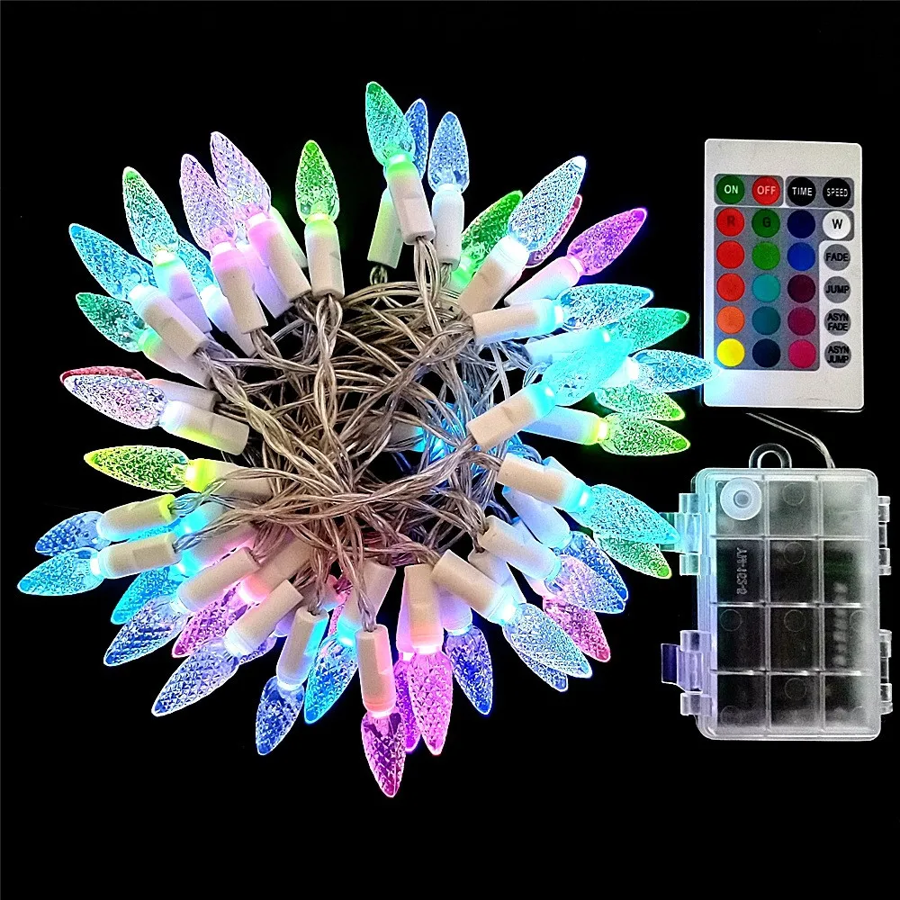 

Светодиодная разноцветная гирлянда RGB с батарейным отсеком, световая гирлянда, Рождественское украшение для создания атмосферы, новые огни...