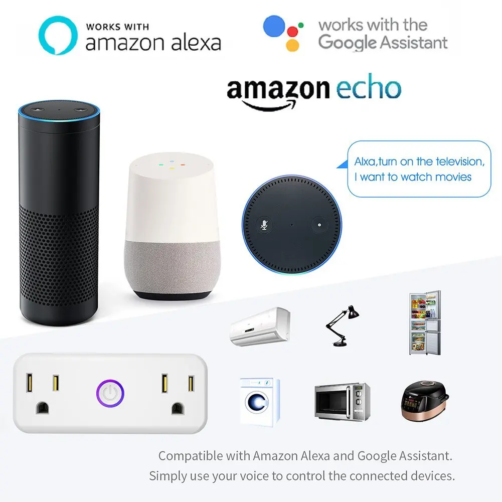 Wifi умная вилка США электрические мини розетки питания USB адаптер Homekit