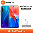 Сотовый телефон Xiaomi Redmi Note 8 глобальная версия, 2021 дюйма, 64 ГБ128 ГБ, Восьмиядерный процессор MTK Helio G85, FHD + дисплей 6,3 дюйма, четыре камеры 48 МП