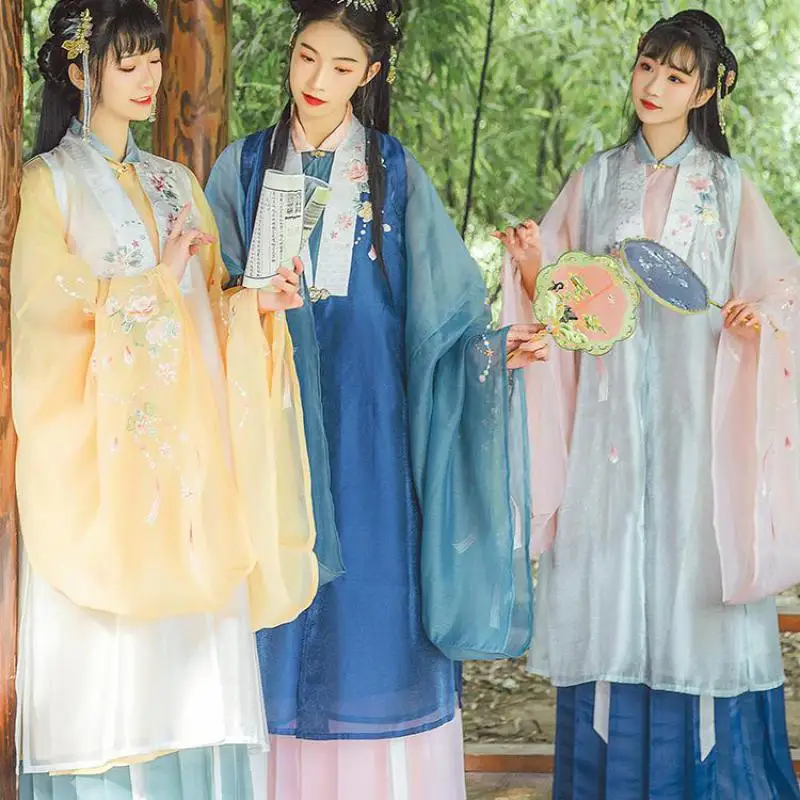 

Новинка, женские костюмы Hanfu для косплея, элегантная одежда с длинным рукавом для выступления на сцене, традиционный китайский костюм Тан с ...